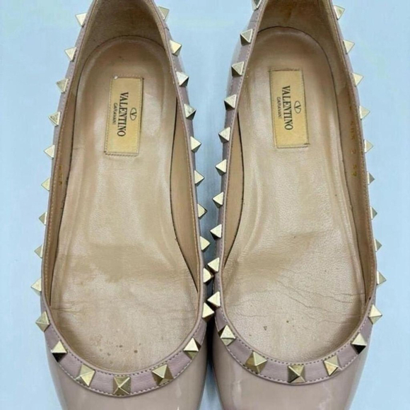 Valentino Rockstud Patent Leather Ballet Flats Size 39 - Picture 8 of 12